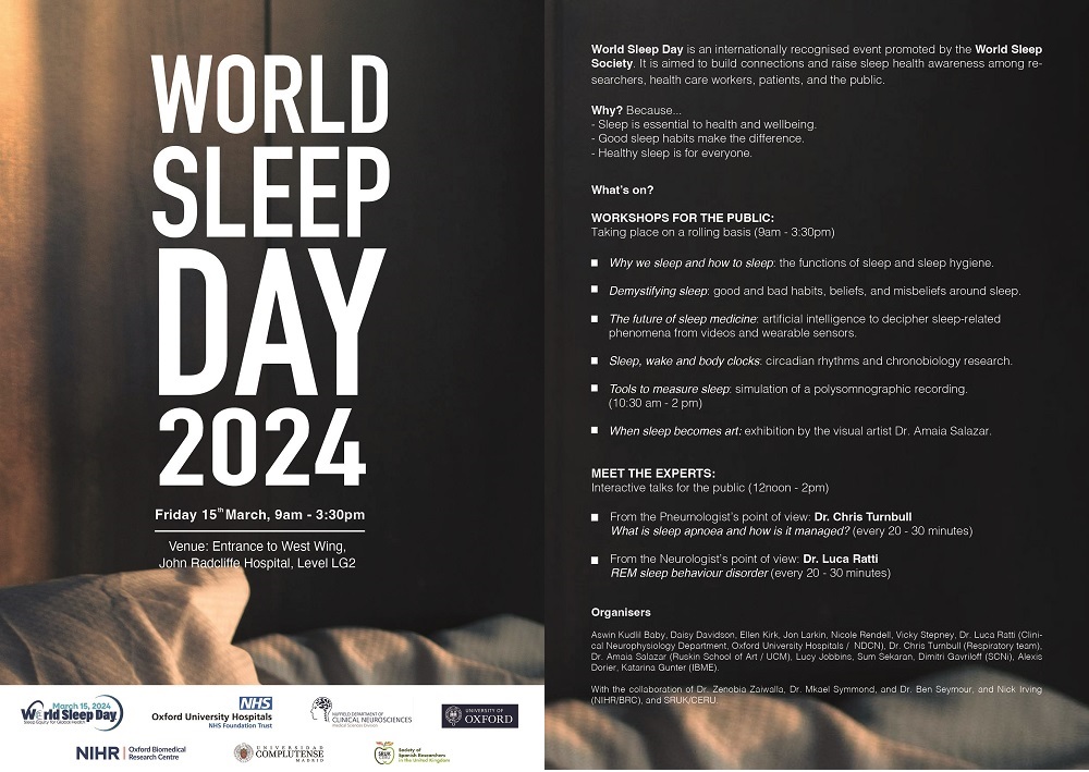 Delighted to clebrate #worldsleepday with an interactive event at the John Radcliffe Hospital. @_WorldSleep @OxfordBRC @NDCNOxford