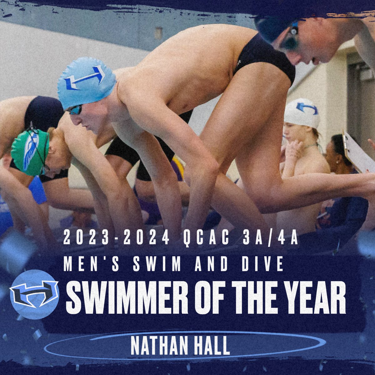 When you look up the word “competitor” you will find this picture. This dude hates losing in rock, paper, scissors! Congratulations to Nathan Hall for being named the QCAC male swimmer of the year! #titanup⚔️ #gotitans⚔️