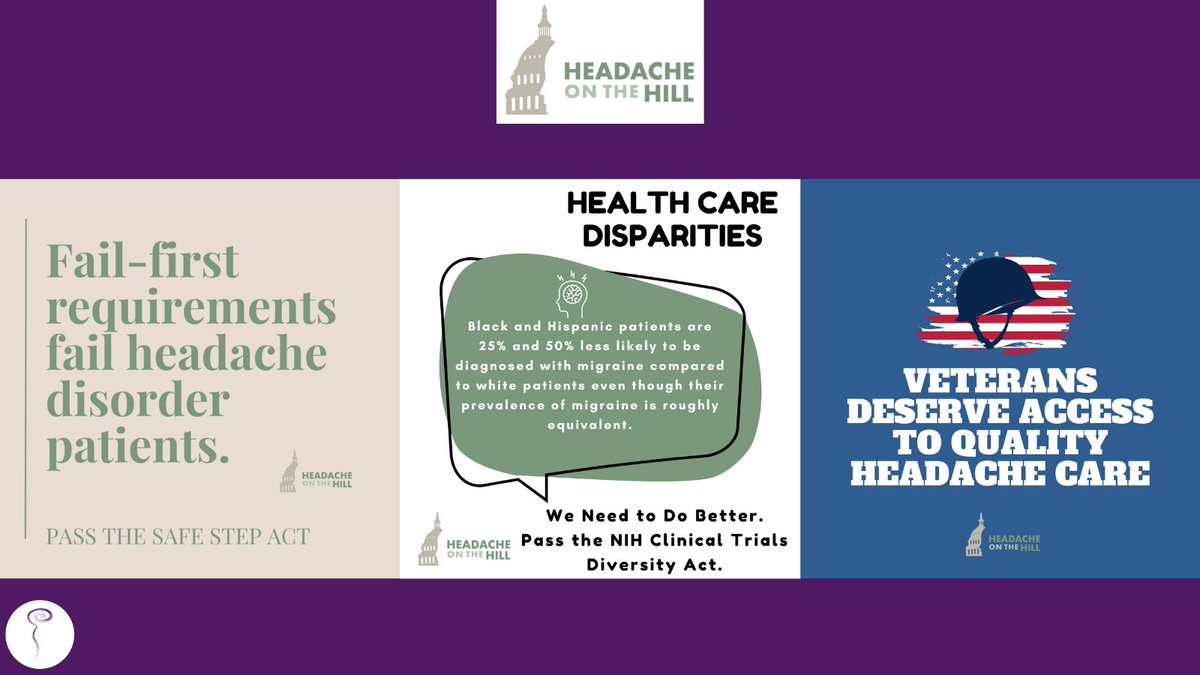 Today we’re proud to participate in @AHDAorg’s 17th annual Headache on the Hill advocating for support for the Safe Step Act, NIH Clinical Trial Diversity Act, & robust funding for VHA Headache Disorders Centers of Excellence. You can help too! secure.everyaction.com/vM031iL9DkW64S…  #HOH2024
