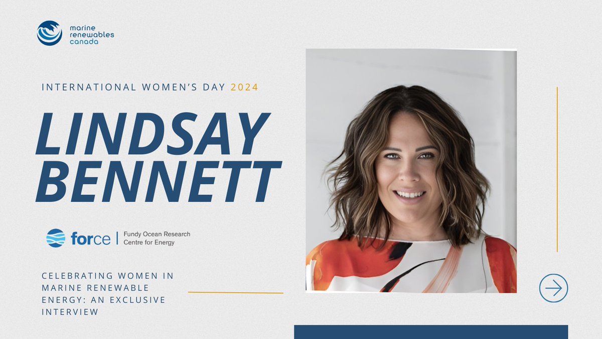 MRC continues to celebrate women in #MarineRenewableEnergy with Lindsay Bennett, Executive Director of @fundyforce. Her dedication and insights highlight how purpose-driven leadership and inclusive practices can lead to a more sustainable and equitable future for marine…