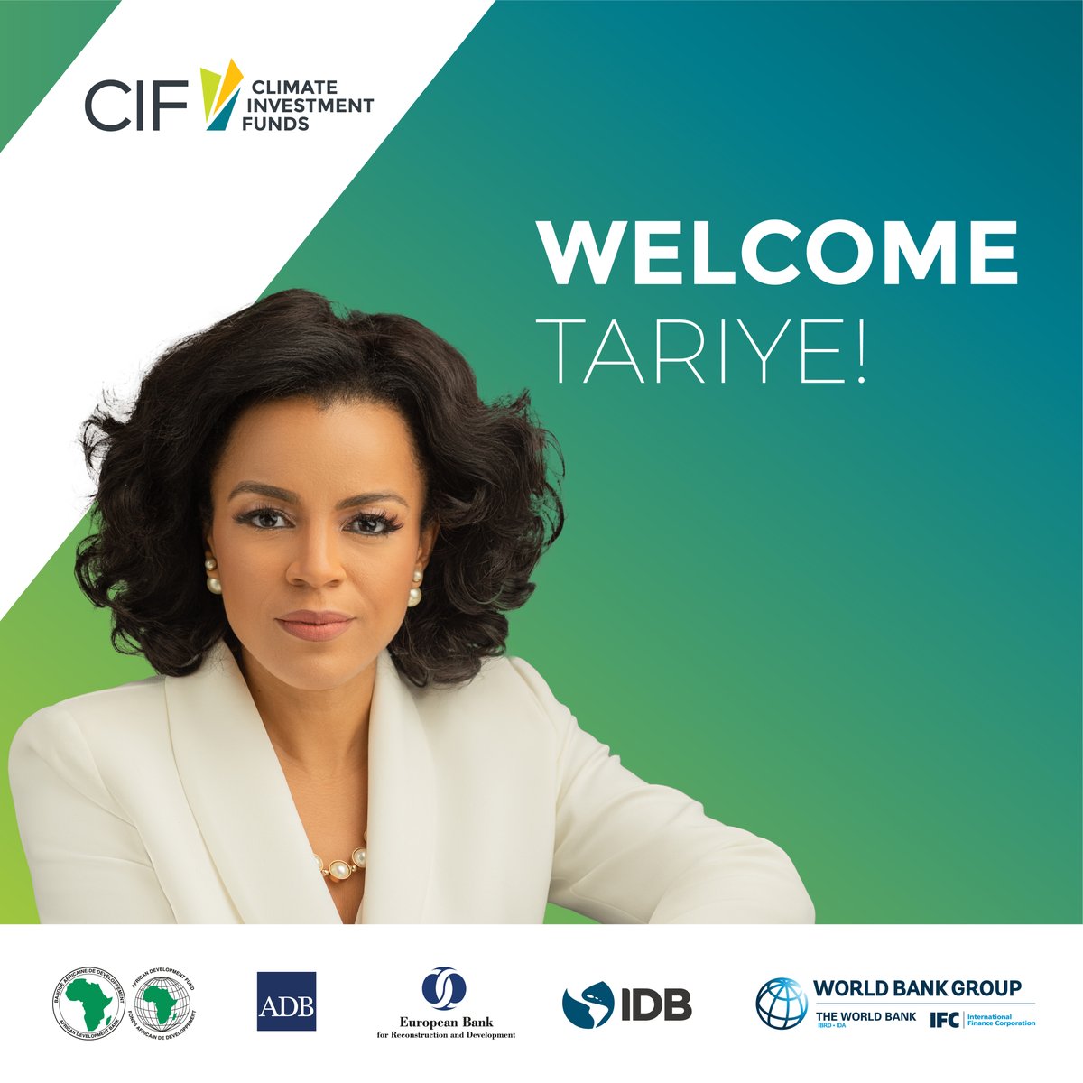 🎉 Congratulations to @tariyeg, the new CEO of @CIF_Action! Our partnership with CIF strengthens our ability to help our regions adapt to climate change threats and mitigate greenhouse gas emissions. Together, we are making a meaningful impact! #EBRDdonors #ClimateAction