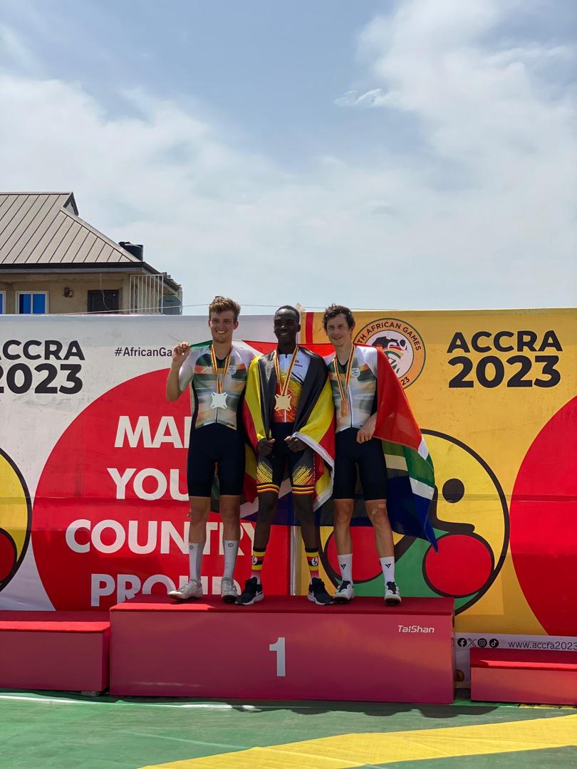 🇺🇬 - *SECOND GOLD*❗🥇 Cyclist Charles Kagimu has won gold in the individual time trial at the African Games in Accra today. It is Uganda's second gold, after Husinah Kobugabe and Gladys Mbabazi's in the women's badminton doubles 3 days ago. Uganda's medal tally is now up to 8!