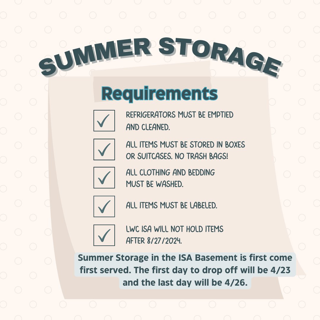 ISP students please check your email for details on end-of-semester airport drop-off and summer storage information! Finish the semester strong! #LWCisFamily