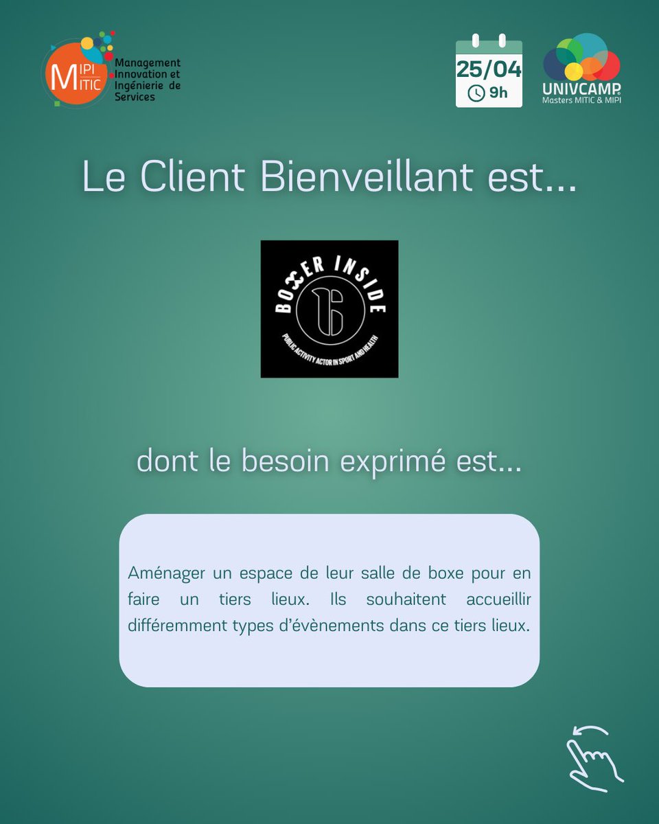 campusMIPIMITIC's tweet photo. Cette année, #Univcamp24 s’articule autour de la thématique de l’urbanité.
Voici le groupe, #SMA, qui représente l’association sportive Boxerinside.

#SMA vous présente l’#aménagement d’un espace de salle de boxe pour en faire un tiers lieux et accueillir différents événements https://t.co/ixmIDoDKb4