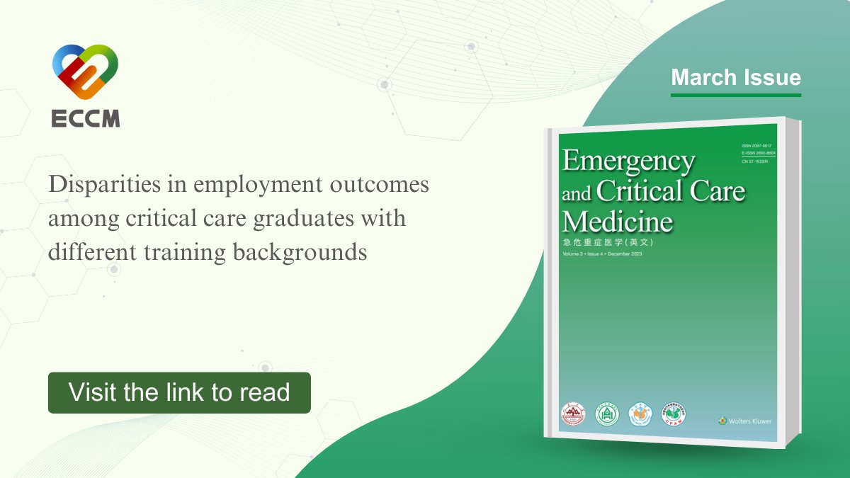 A recent survey of critical care graduates found that those with a background in emergency medicine and internal medicine critical care faced more barriers to finding desired employment compared to other training backgrounds. Read more 👉journals.lww.com/eccm/fulltext/… #CriticalCare