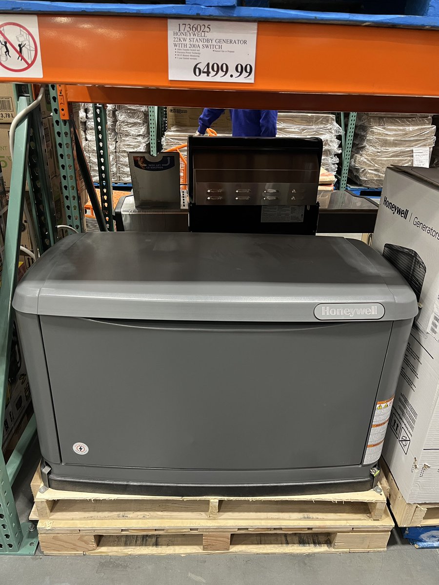 trustHaloPower's tweet photo. 👀 Spotted at Costco Business Centre! 👀
Home Backup Generator with 200A transfer switch for $6499. This fully automatic, natural gas powered Honeywell generator is perfect if your house has a 200amp service. If you decide to pick one up, we would be happy to install it for you https://t.co/cy4dxBZgvz