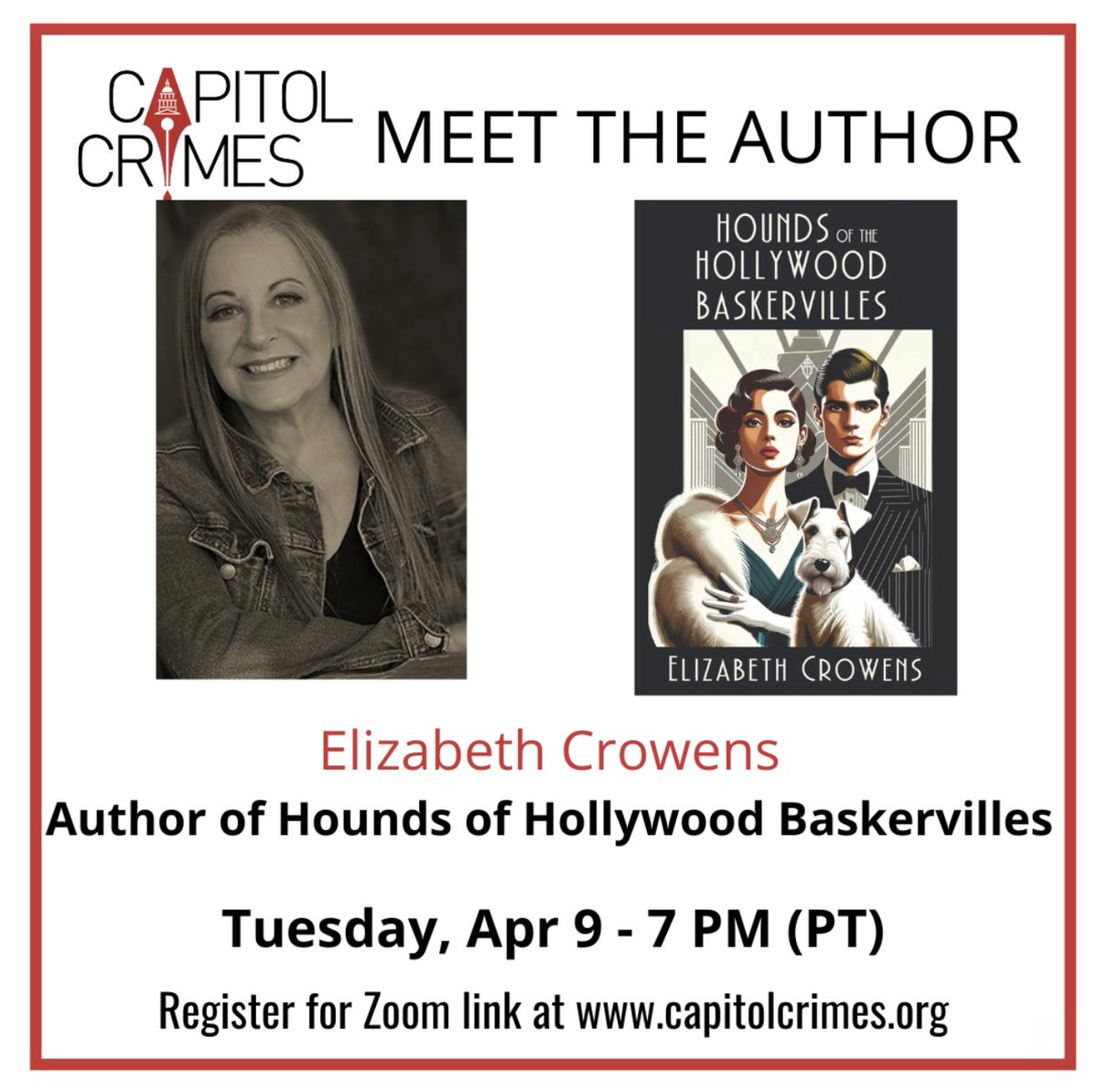 #virtual #interview #zoom #meettheauthor #author #authoreven #capitolcrimes #sistersincrime #APRIL