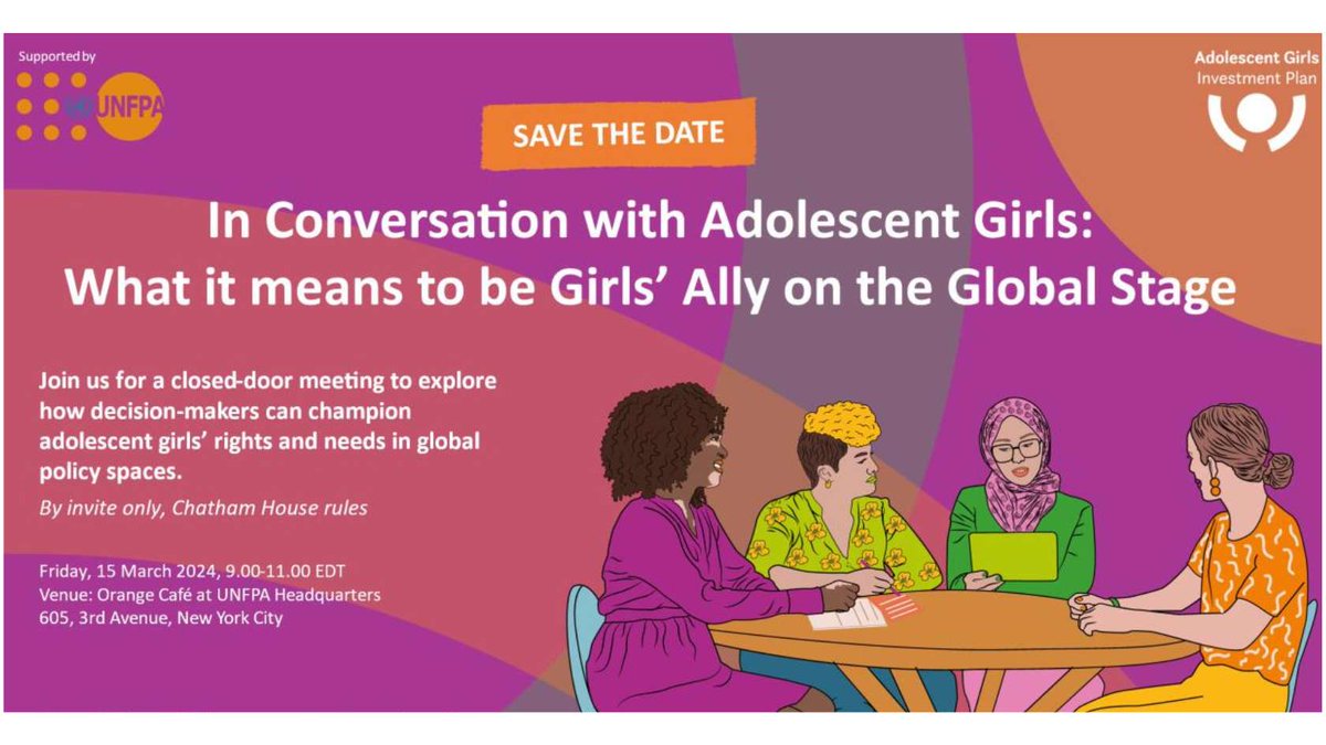 #Adolescent #girls' needs are often overlooked in decision-making. At #CSW68, amplify their voices! #AGIP exists to shift power & resources to adolescent girls and young women! #HappeningNow: #Integenerational Dialogue - Member States in Coversation with #Girls!