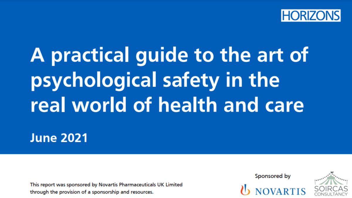 💬'If we are going to mobilise everyone in the health and care system to transform care for patients, we need to create the conditions where people feel they can speak up' - @HelenBevan Read the full blog and guide here: horizonsnhs.com/psychological-…