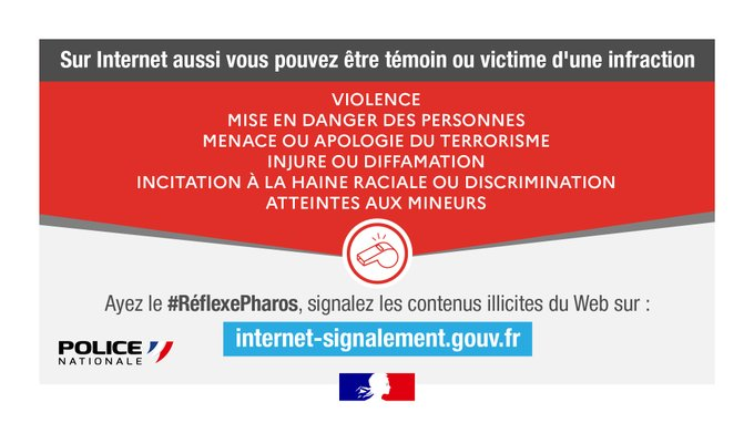 PoliceNat78's tweet photo. [#ReflexePharos] Pour dénoncer un contenu ou un comportement illicite sur internet, utilisez la plateforme spécialement dédiée : 
➡️https://t.co/0C65sn3Fl0 https://t.co/ev7tqprwX0