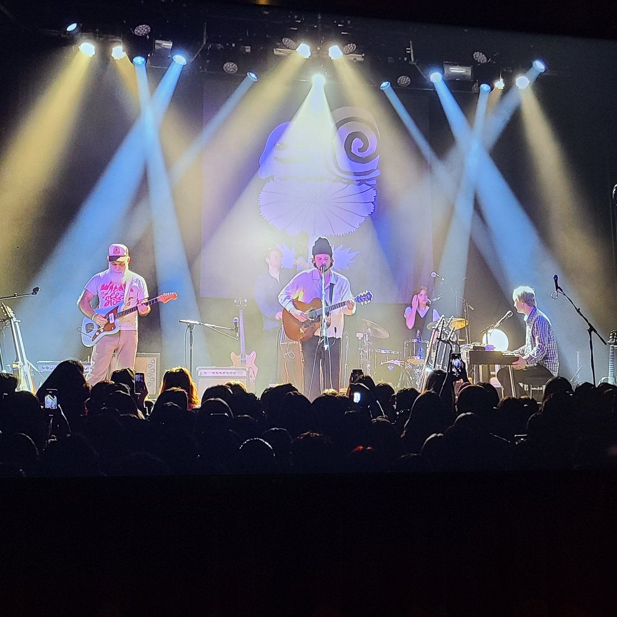 My short-ass self trying to take a full band picture from the back of the room....not bad. @IrvingPlaza #mitchrowland @sarajones #comejune