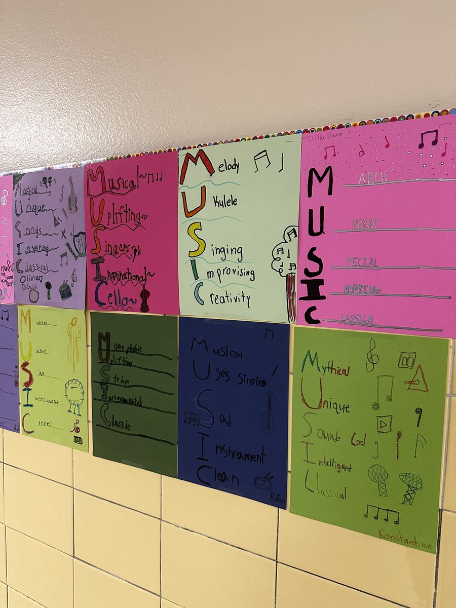 Happy Music In Our Schools Month! 4th Graders at CCS created their own MUSIC Acrostic Poem — an exciting way to express one’s love for music! #MIOSM #BethpageMusic