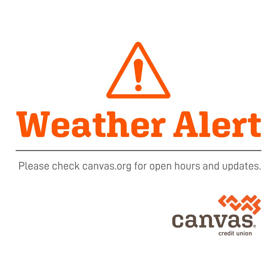Our Parker, Highlands Ranch, Ridge, Meadows, Spectrum, and CSU Pueblo branches will have a delayed opening of 10:00 AM. All other Canvas branches are open for normal business hours!