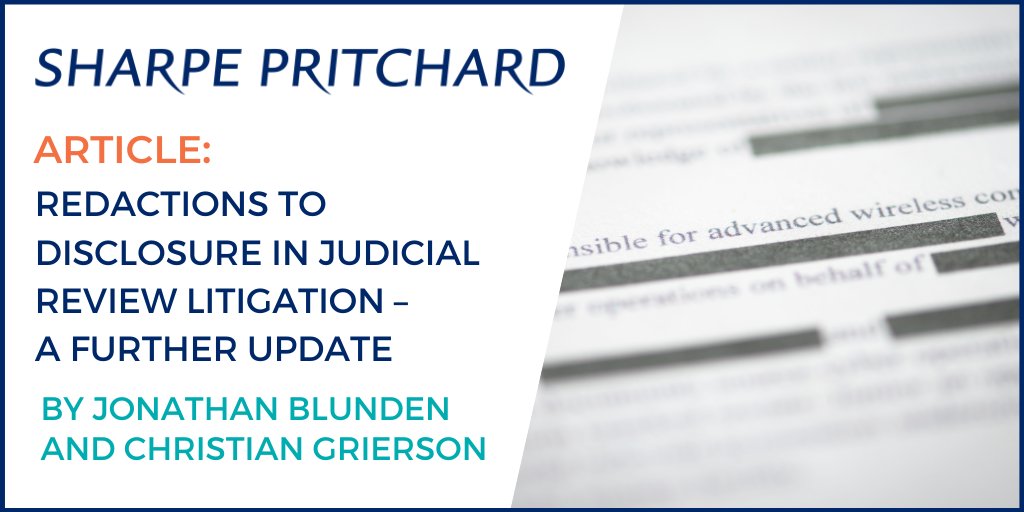 Mr Justice Swift has provided further guidance on the #redaction of litigant’s names in judicial review proceedings.
 
Jonathan Blunden and Christian Grierson discuss the guidance in their latest article: bit.ly/3PoJhpI 
 
#judicialreview #disclosure #publiclaw