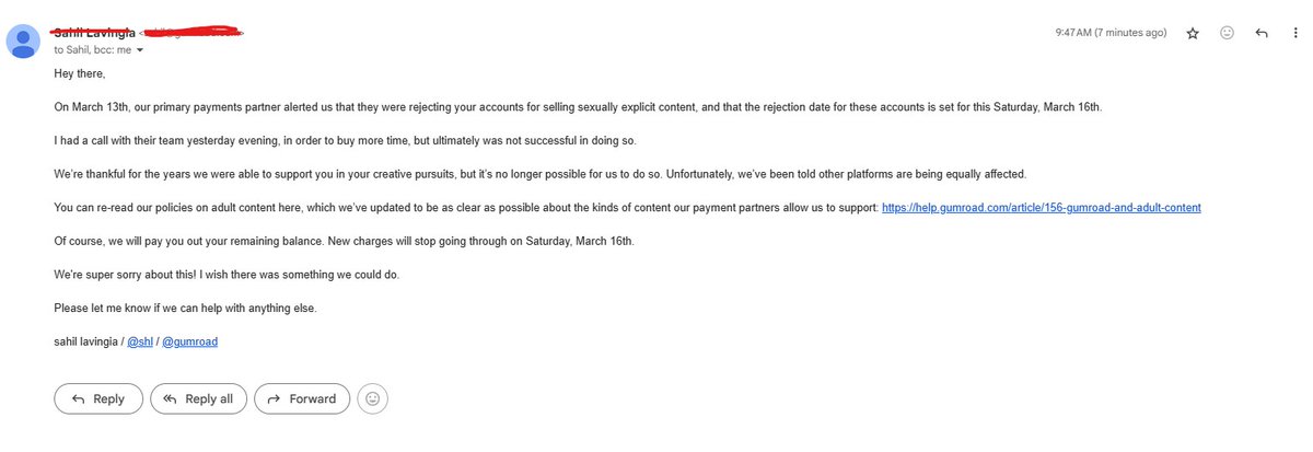 EYECYX's tweet photo. HEADS UP FELLOW NSFW ARTISTS😰
GUMROAD has changed their policy effective 3/16 and are no longer supporting creative NSFW creators, including animations and drawings.  Please RT to notify your creators! This really sucks because artistic NSFW shouldn't be censored like this.