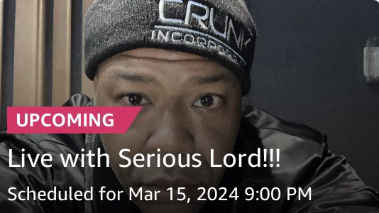 Friday Night⏰🪄🤯 
Livestream March 15th at 9:00 pm 
Live with @serious_lord 
Link in bio @serious_lord 

amazon.com/live/broadcast…

#musicvideo #twitchstreamer #morehouse #morehousecollege #georgiastateuniversity #morrisbrown #morrisbrowncollege