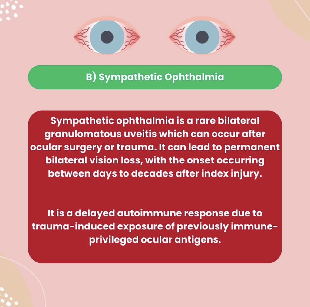 EyeCurriculum's tweet photo. If you said “sympathetic ophthalmia”, you had the correct diagnosis! Super rare but good to know! 🤩👁️ https://t.co/djYAhkf8xa