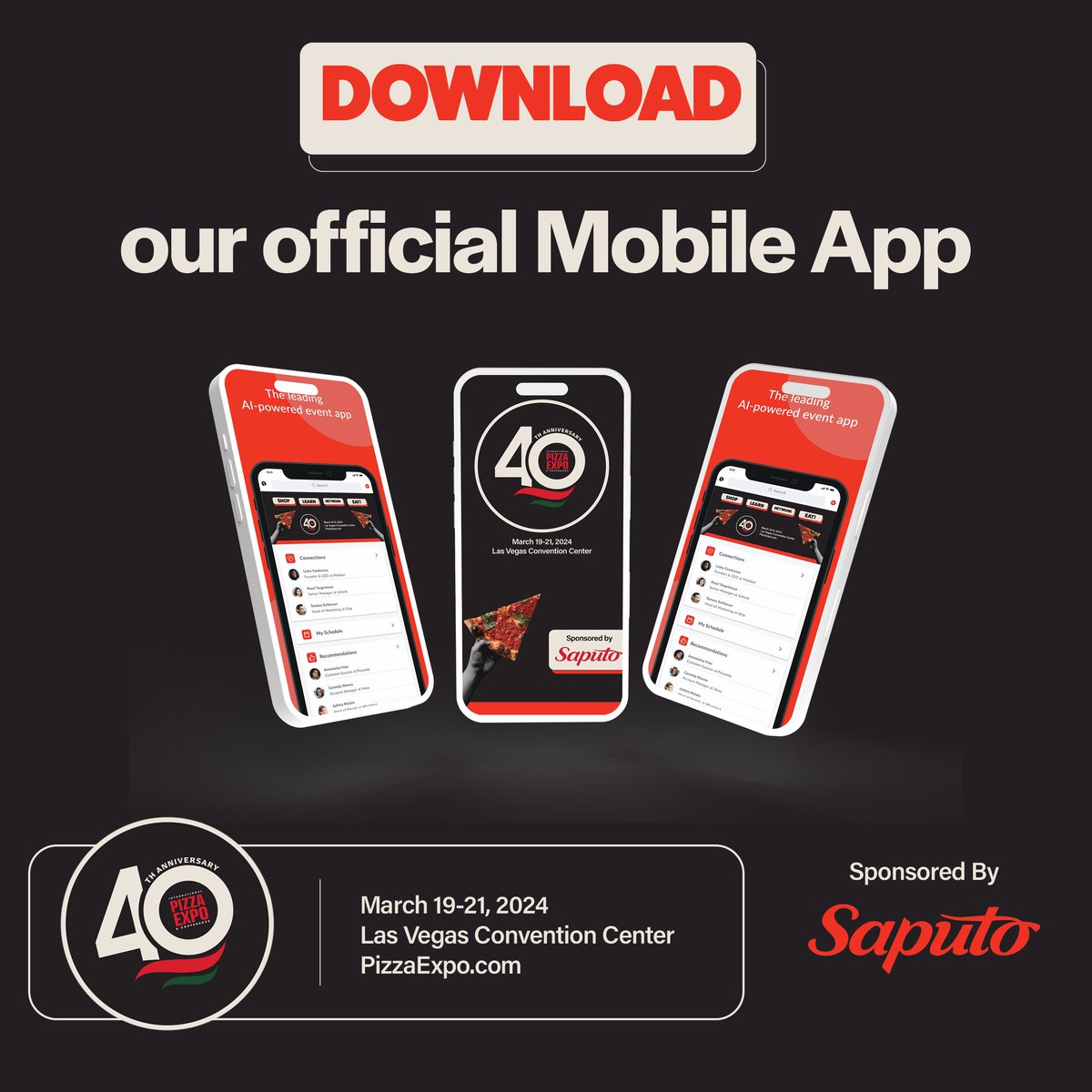 Maximize your show experience with our free mobile app! 📱 Get instant access to the schedule, floor map, & our powerful matchmaking tool. Sponsored by @SaputoInc Download now from the Apple Store and Google Play! 🔗: hubs.ly/Q02pylcv0