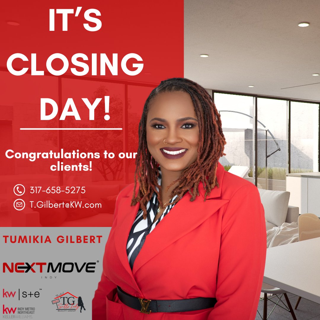 ClazzyT's tweet photo. Happy CLOSING Day! Congratulations to our client! Would you like to be next? Contact Tumikia today to get started! 317-658-5275 #SOLD #Closing #RealEstate #Sellers #Buyers #NextMoveIndy #Indy #HappyClients #TGSI #TumikiaGilbert #Realtor https://t.co/8LhB6frlJ5