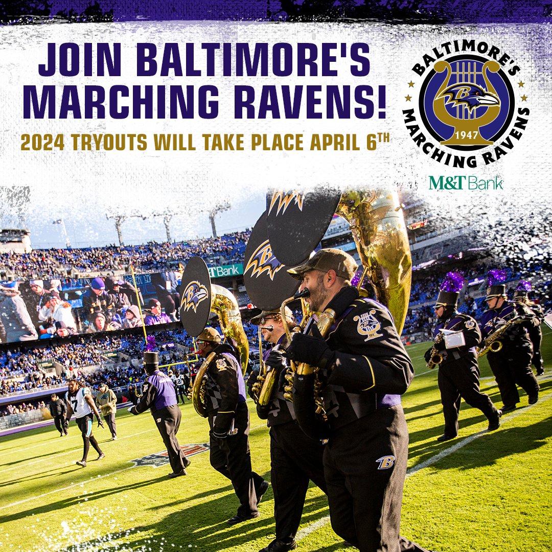 Want to join the Marching Ravens? Registration for tryouts closes soon! baltimoreravens.com/fans/marching-…
