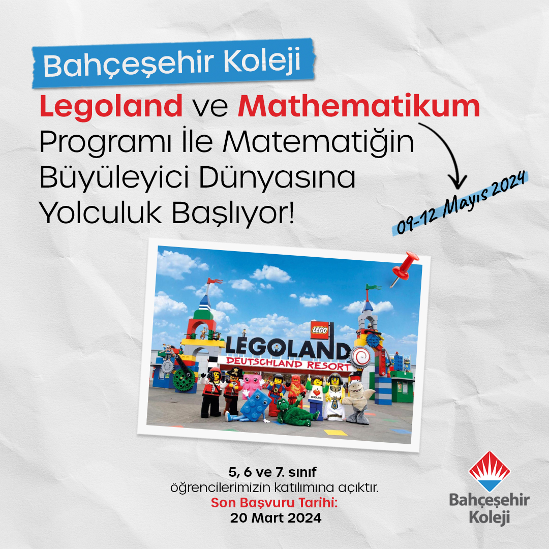 Meraklı genç zihinler, hazır mısınız? Legoland'da dev Lego yapılarını inşa ederek matematiğin eğlenceli yönünü keşfedecek, Matematikum'da ise matematiğin sırlarını interaktif sergiler aracılığıyla çözeceğiz!🏰🧱🧮