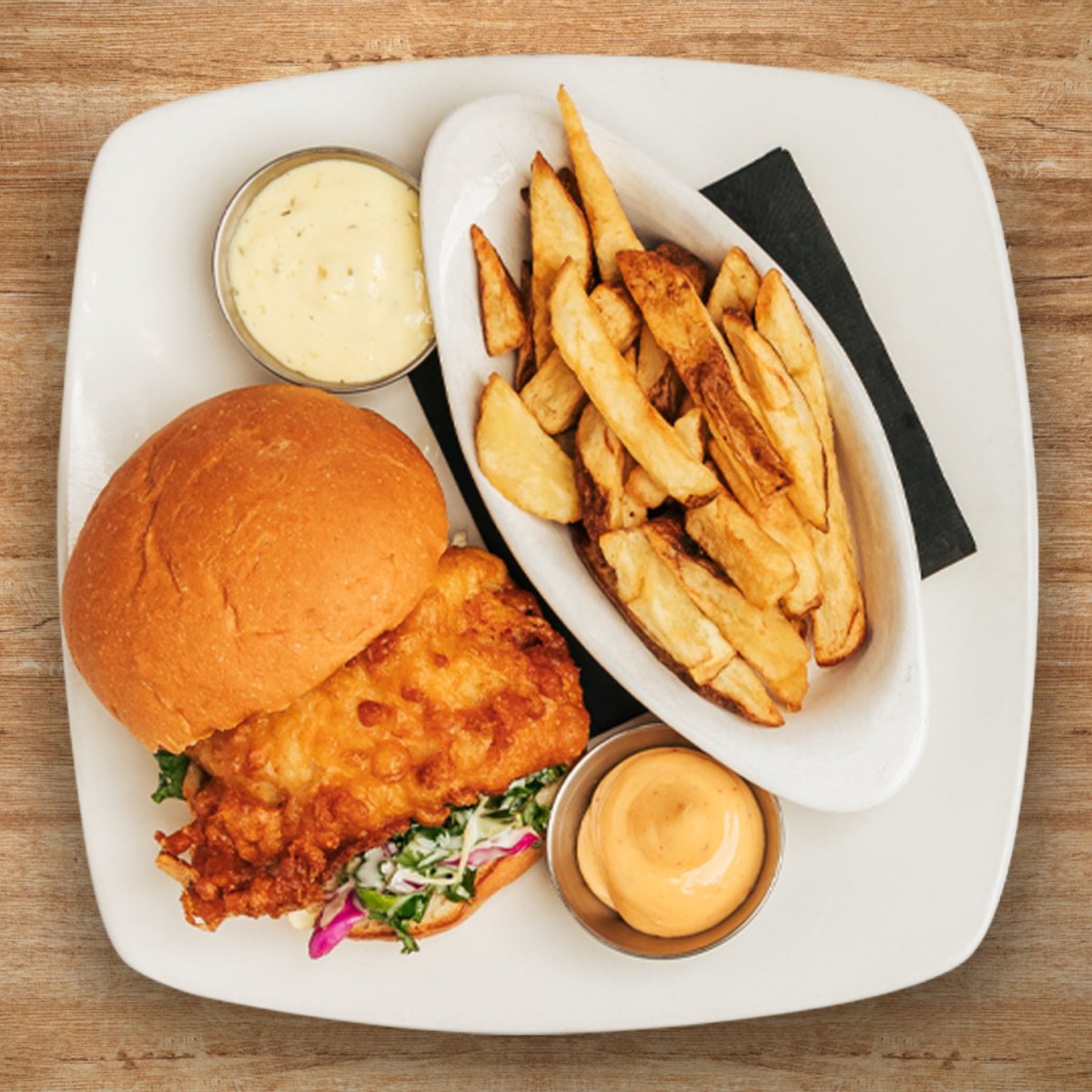 Have you tried the fish sandwich <a href="/tasteofbelgium/">Taste of Belgium</a>?  

Featuring Kwaremont Bier-battered haddock and kale slaw on a brioche bun, this Lenten special is served with TOB's beloved frites! #FishFriday