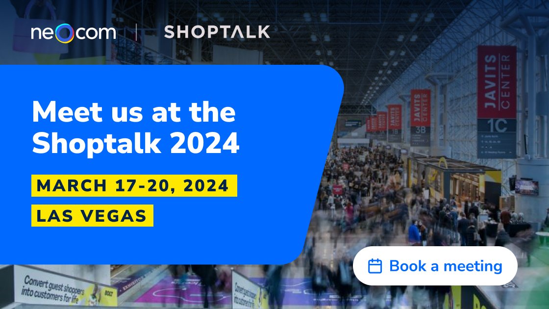 Join us on this year's @Shoptalk in Vegas 🚀
We are super excited to present our product and enable more companies to offer an effortless discovery process for their customers.
To schedule a meeting with our team, just click here: hubs.la/Q02pBJgB0 
#shoptalk #ai #marketing