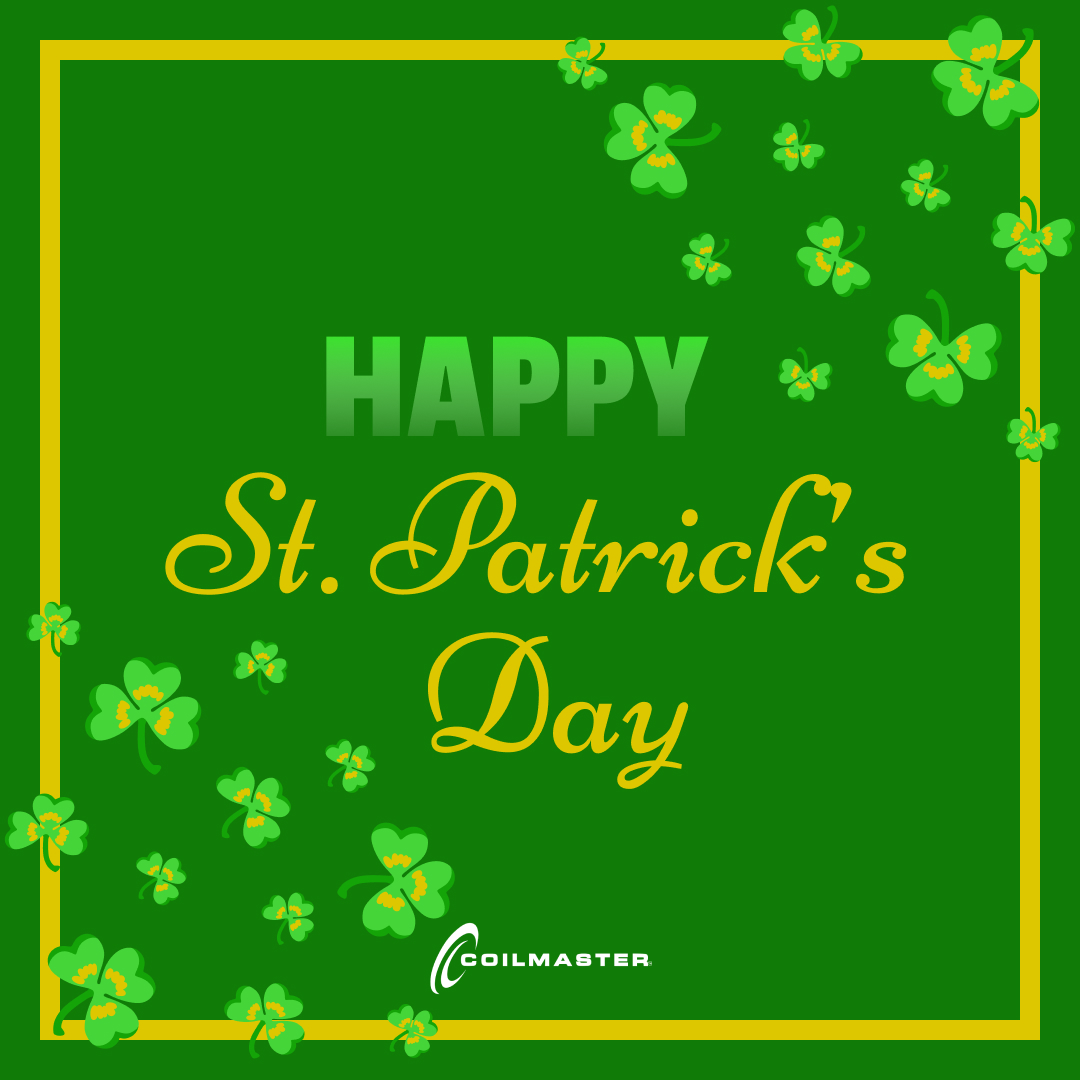 CoilmasterCorp's tweet image. 🍀☘️ Happy St. Patrick's Day from Coilmaster! ☘️🍀
May your day be touched with a bit of Irish luck, a splash of green, and a whole lot of joy! 🌈💚
#StPatricksDay #LuckOfTheIrish #Coilmaster