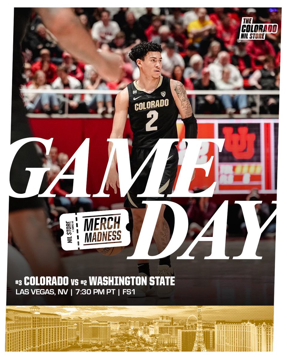 Rise n Shine ☀️ it’s GAMEDAY 🦬🏀

Watch 📺 : @FS1 

Shop 🛒 : colorado.nil.store/collections/me… 

#Colorado #ColoradoNIL #NILStore #NIL #MarchMadness #MerchMadness #Pac12MBB