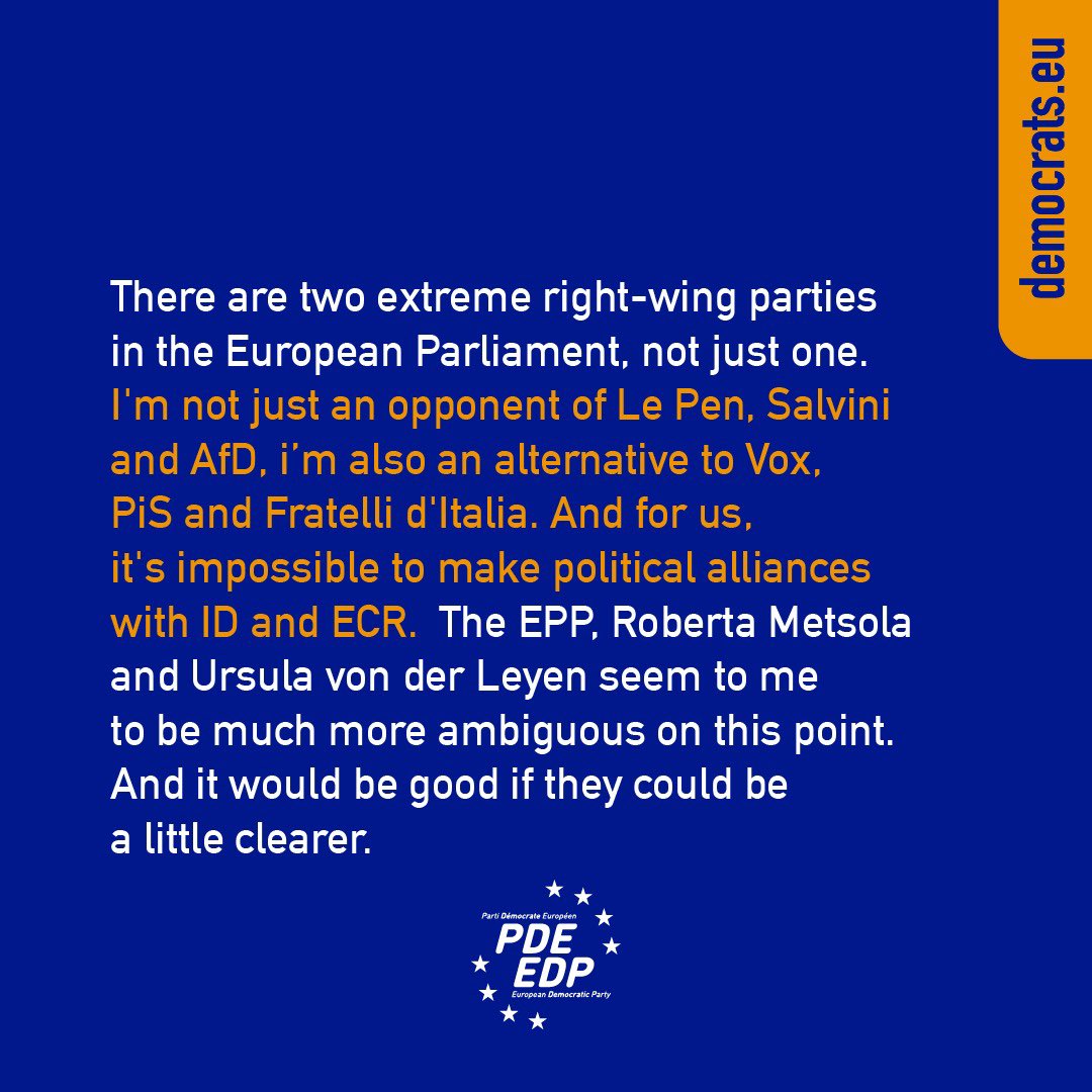 democrats_eu's tweet image. “This European election is, without rethoric, the most important election since the European Parliament was elected. It’s clear that our priority must be to build this powerful Europe.” 

Read today’s interview of @sandrogozi , our Team Europe member in the Renew Europe Now…