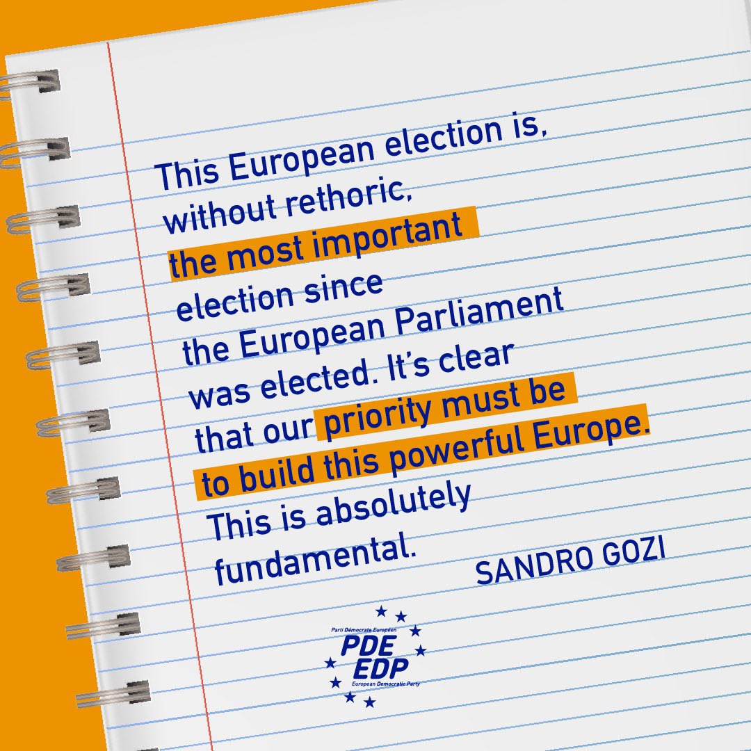 democrats_eu's tweet image. “This European election is, without rethoric, the most important election since the European Parliament was elected. It’s clear that our priority must be to build this powerful Europe.” 

Read today’s interview of @sandrogozi , our Team Europe member in the Renew Europe Now…