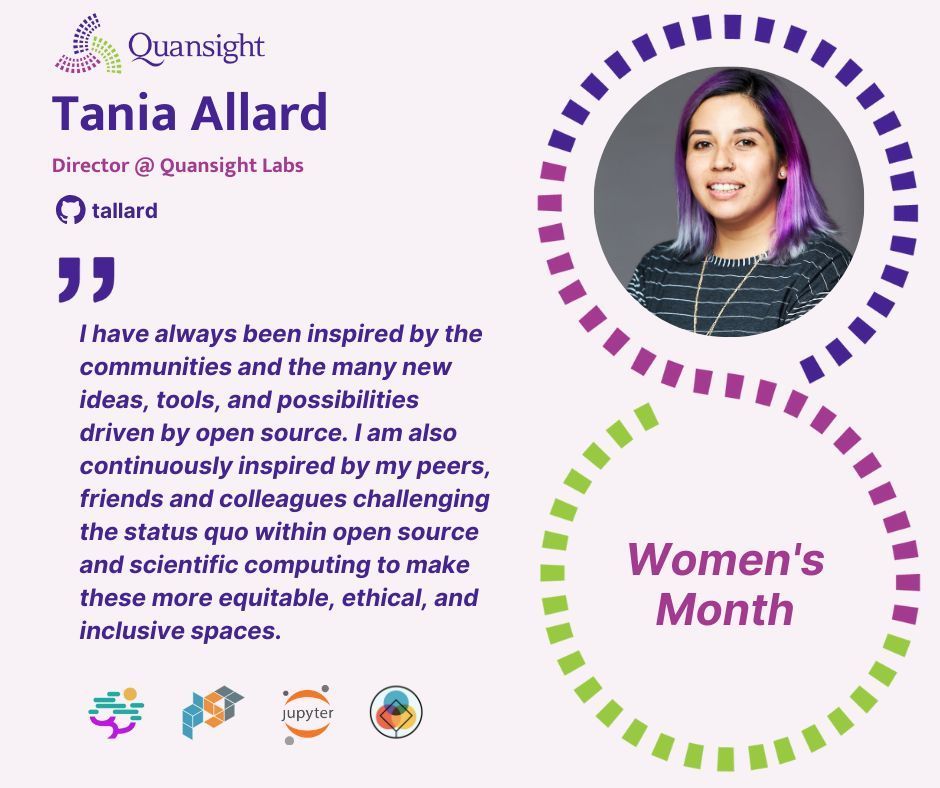 quansightai's tweet photo. ✨ Meet @ixek, Co-Director of #QuansightLabs. She's driving innovation in open source with projects like #Jupyter, #Nebari, #PyData Sphinx Theme, & #NumFocus Disc. Her passion for open source communities & their endless possibilities is an inspiration! 🙌 #WomenInOpenSource #IWD https://t.co/cIVz5tcGRj