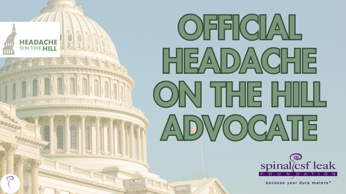 Just one more day til #HeadacheontheHill! Tomorrow, advocates from the spinal CSF leak community will join nearly 300 others in meeting w members of Congress to improve awareness about headache disorders & the need for greater equity in care & research funding. #HOH24 @AHDAorg