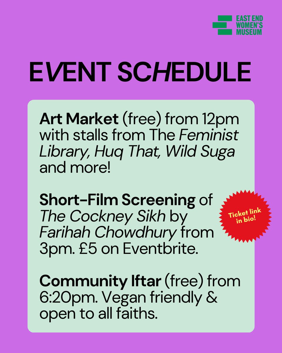 In case you missed it, we’ve got a big event coming up on Saturday 23 March, our last collaboration with The Modern Cockney Festival. Check out our event summary and schedule below and head to the link in our bio for tickets and registration. We hope to see you there!