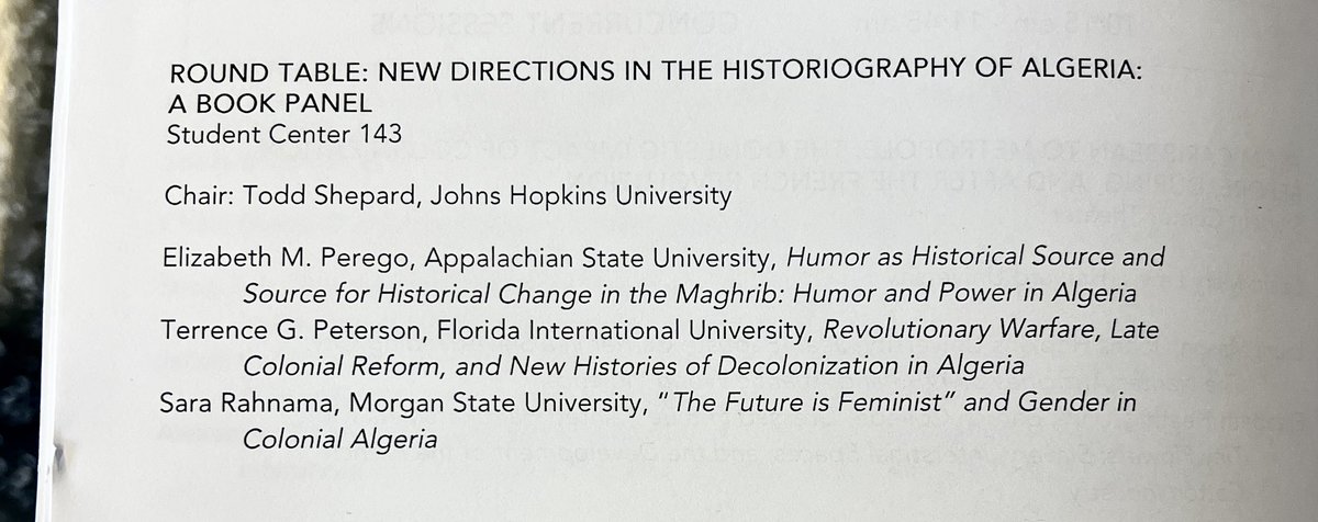 French History friends, if you are at @thesfhs, stop by our panel with @dr_tgpeterson and @lizperego at 10:15 tomorrow! We will be talking about our new books and how they change *everything* you thought you knew about colonial Algeria.