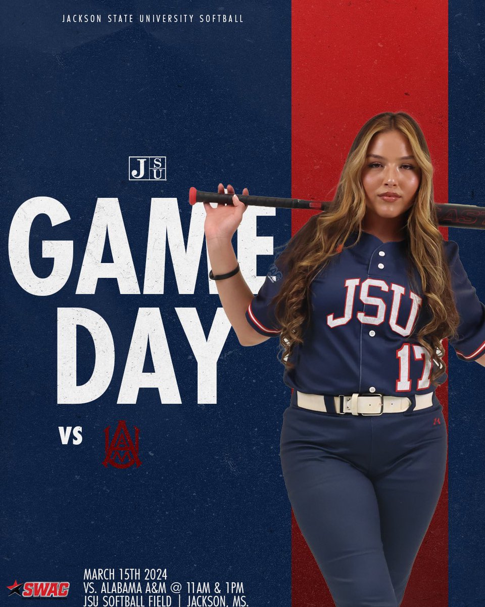 It’s game day at the JSU Softball Field‼️ The Tigers host Alabama A&M in a SWAC doubleheader today at 11am & 1 pm! Don’t miss the action🥎 #TheeILove | #SWACSB | #GoJSUTigersBSB🐅