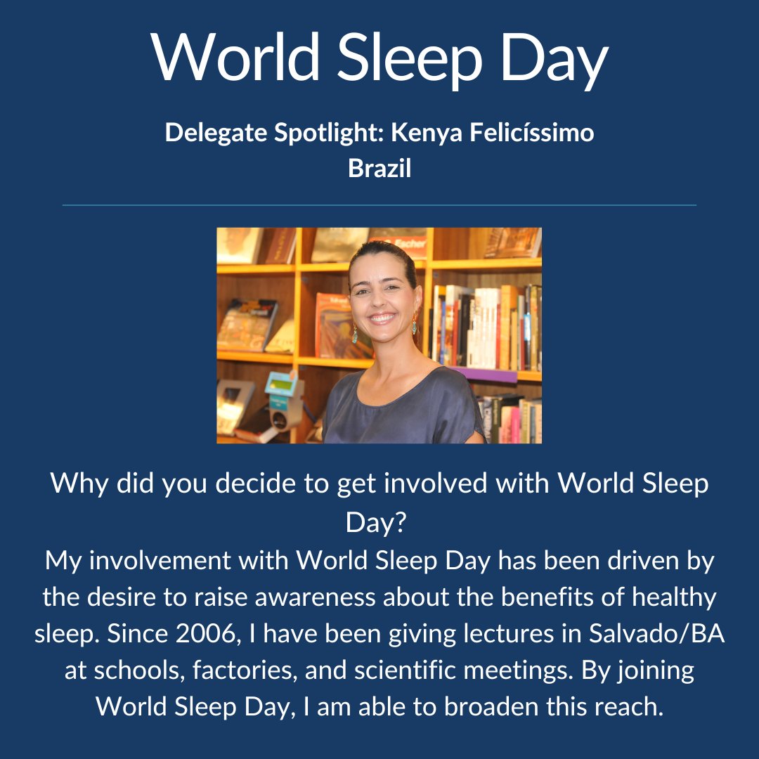 World Sleep Day 2024 has already seen over 500 delegate submissions! Learn from Kenya Felicíssimo why she continues to support WSD. #worldsleepday Become a delegate: worldsleepday.org/become-a-deleg… Submit your activity: worldsleepday.org/submit-your-ac…