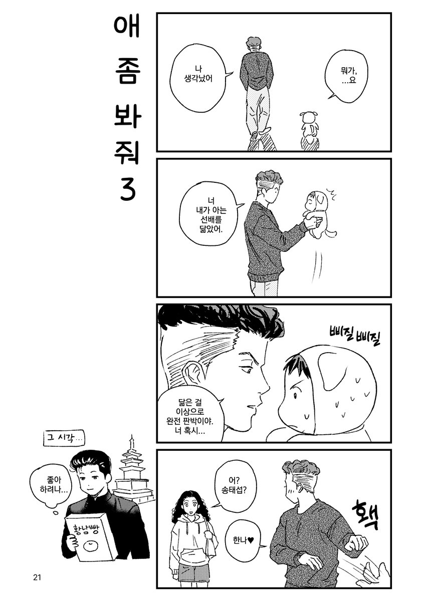 개만군과 나의 30일 (19)
#호열대만 #洋三 #호댐 #오얄개만
수학여행을 간게 아주 옛날이라서...
요새도 경주로 가는지 모르겠네요