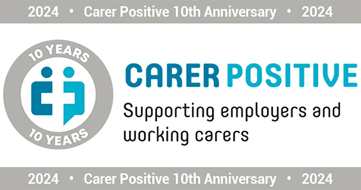 2024 marks 10 years of our #CarerPositive project!🎂 Our team work with employers to help build support for carers in the workplace, and those that do receive a nationally recognised award. Find out more here: carerpositive.org