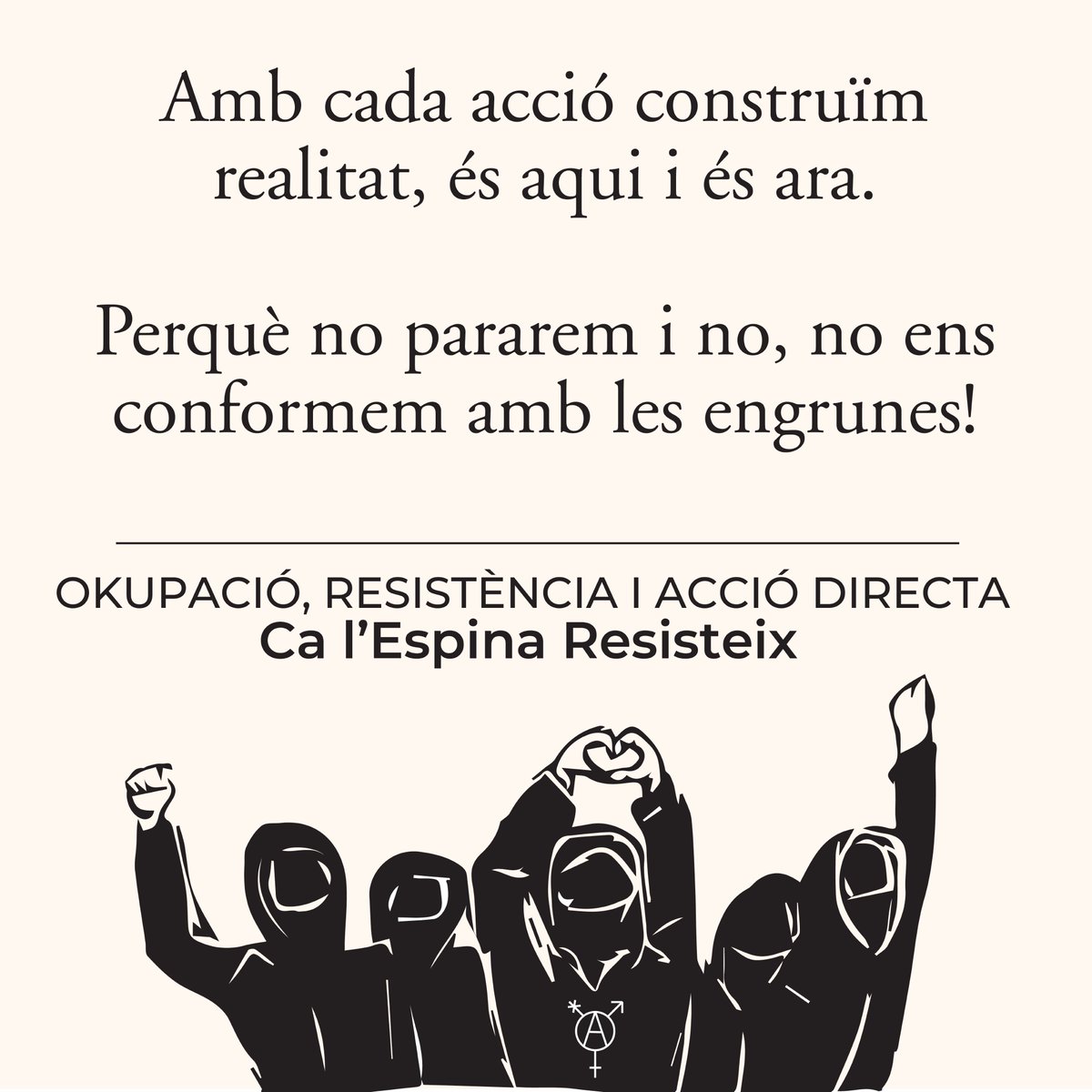 🏴OKUPACIÓ, RESISTÈNCIA I ACCIÓ DIRECTA🏴

❤️‍🔥Ca l’Espina Resisteix❤️‍🔥