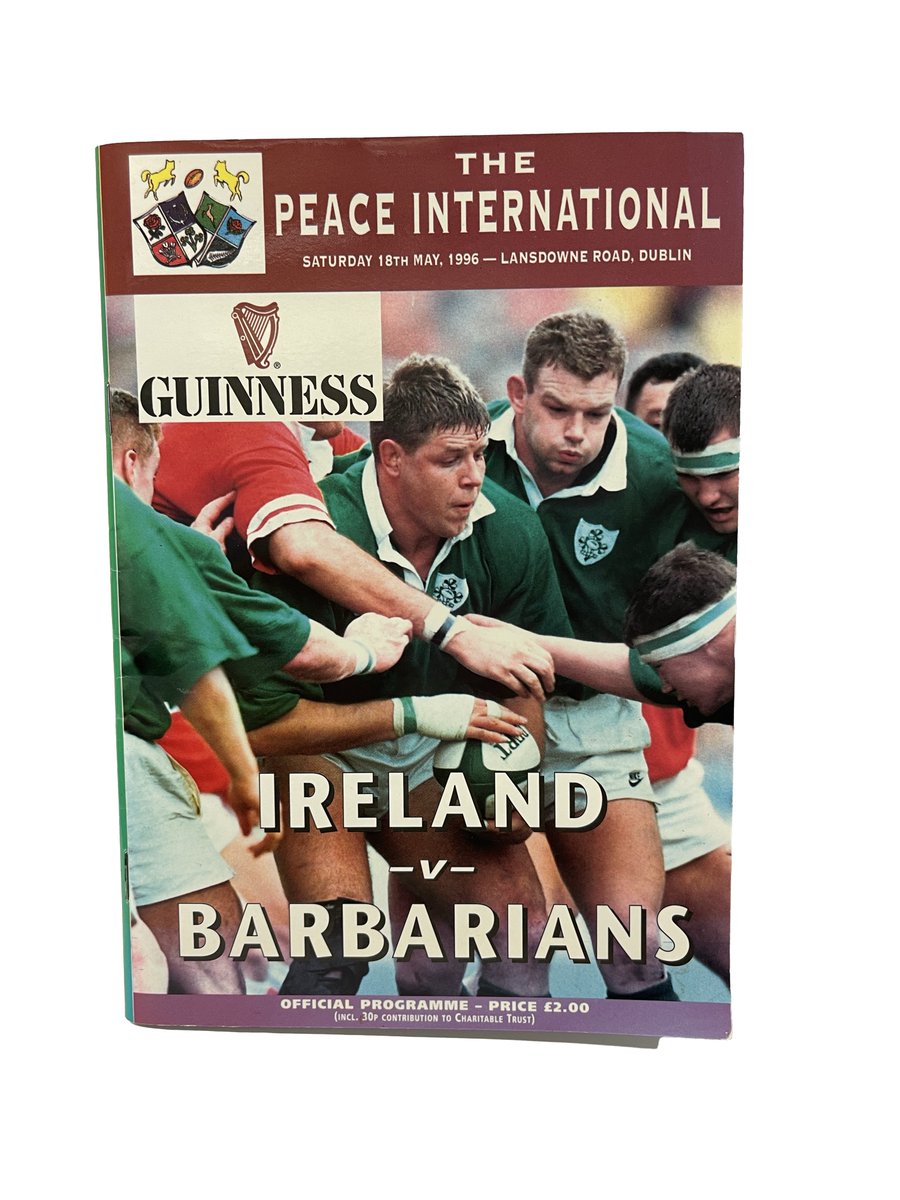 In 2024 we are marking Co-operation Ireland’s 45th anniversary 🥳 by exploring our history through 45 items. #45IN45 Item Number Nine: Ireland vs Barbarians 1996 Peace International match programme 🏉 cooperationireland.org/co-operation-i…