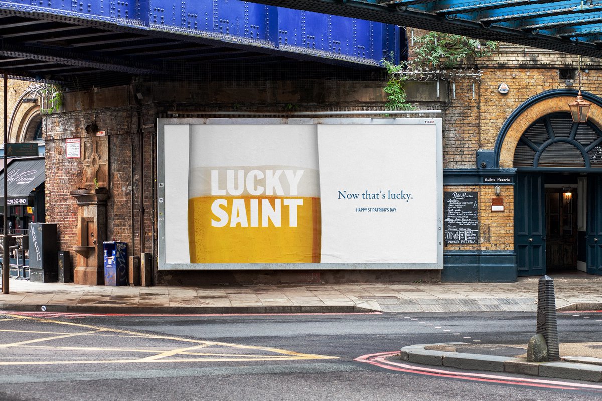 Neil Wright (@neilmwright) on Twitter photo The Guinness Challenge: Create billboard-style posters to raise awareness of alcohol-free beer
<a href="/LuckySaintBeer/">Lucky Saint</a> and reach those who wish to celebrate AND moderate this #StPatricksDay.
<a href="/OneMinuteBriefs/">One Minute Briefs ⏱️</a> #advertising The Guinness Challenge: Create billboard-style posters to raise awareness of alcohol-free beer
<a href="/LuckySaintBeer/">Lucky Saint</a> and reach those who wish to celebrate AND moderate this #StPatricksDay.
<a href="/OneMinuteBriefs/">One Minute Briefs ⏱️</a> #advertising