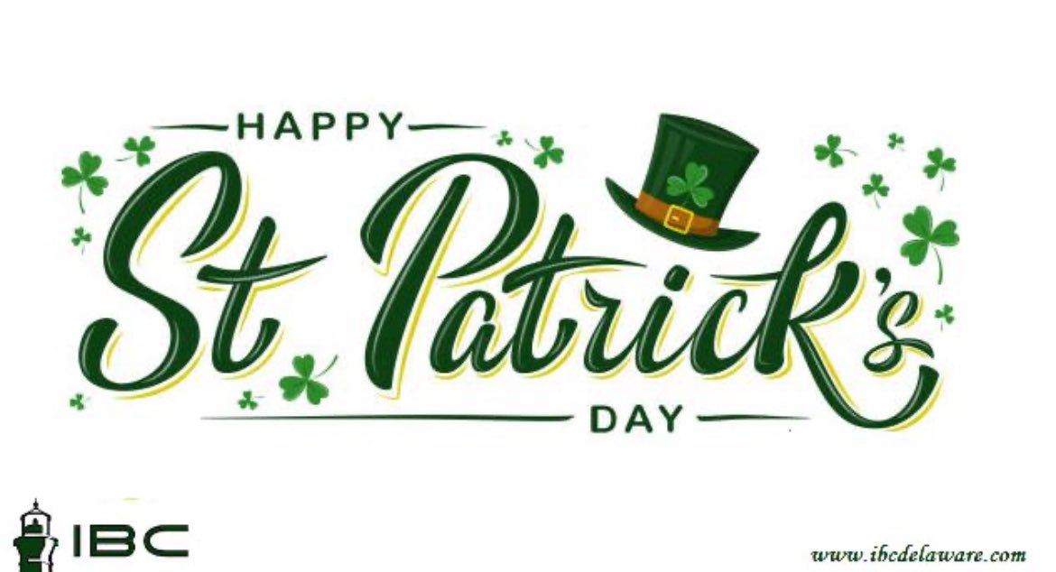 ibcdelaware's tweet photo. Happy StPatricks Weekend 🍀🍀🍀 #StPatricksDay https://t.co/ZoqyB4WFal