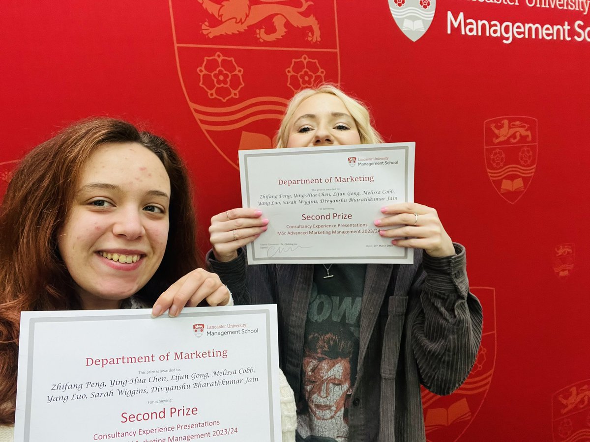 sarahwiggins02's tweet photo. Marketing master’s consultancy experience awards 🏆
@LancasterManage
@LumsMarketing 
@melissaecobb https://t.co/DgEyRZGHKA