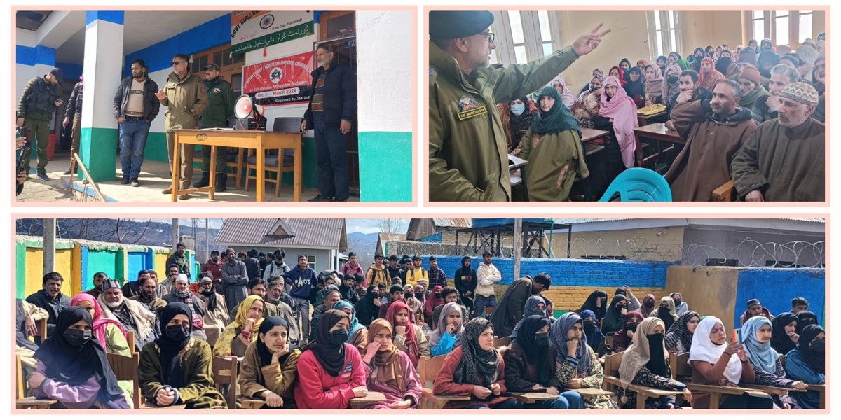 *Budgam Police organises awareness Programme on New Criminal Laws*. Budgam 15th March 2024 District Police Budgam organised an awareness Programme on New Criminal Laws at *Girls High school Khanshaib and Higher Secondary school Waterhail*.