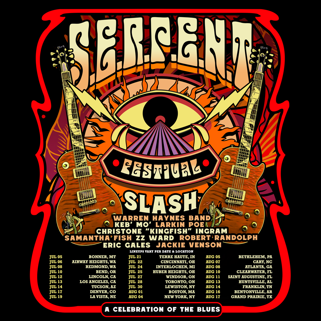 Dirty Shine Fam!! So excited to hit the road with @slash this summer 🎸🐍🔥 Tickets on sale now at SerpentFestival.com! Link in bio. #Slash #SerpentFestival #Blues