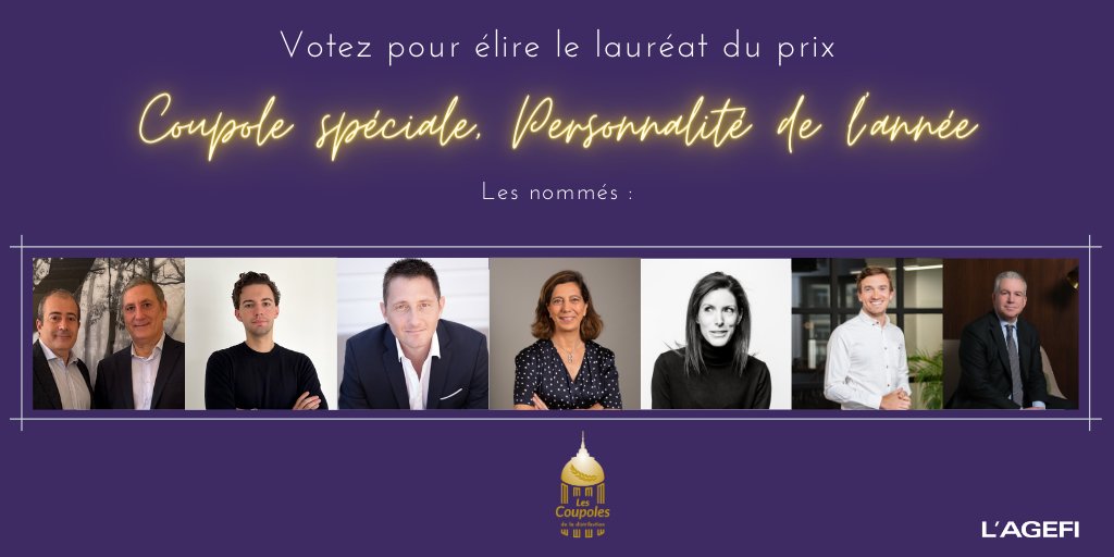 #CoupolesAgefi
Votez pour élire la personnalité de l’année dans la sélection et la distribution de fonds !
Découvrez les nommés et votez avant le 19 avril à 12h00 : bit.ly/3EOvXWr