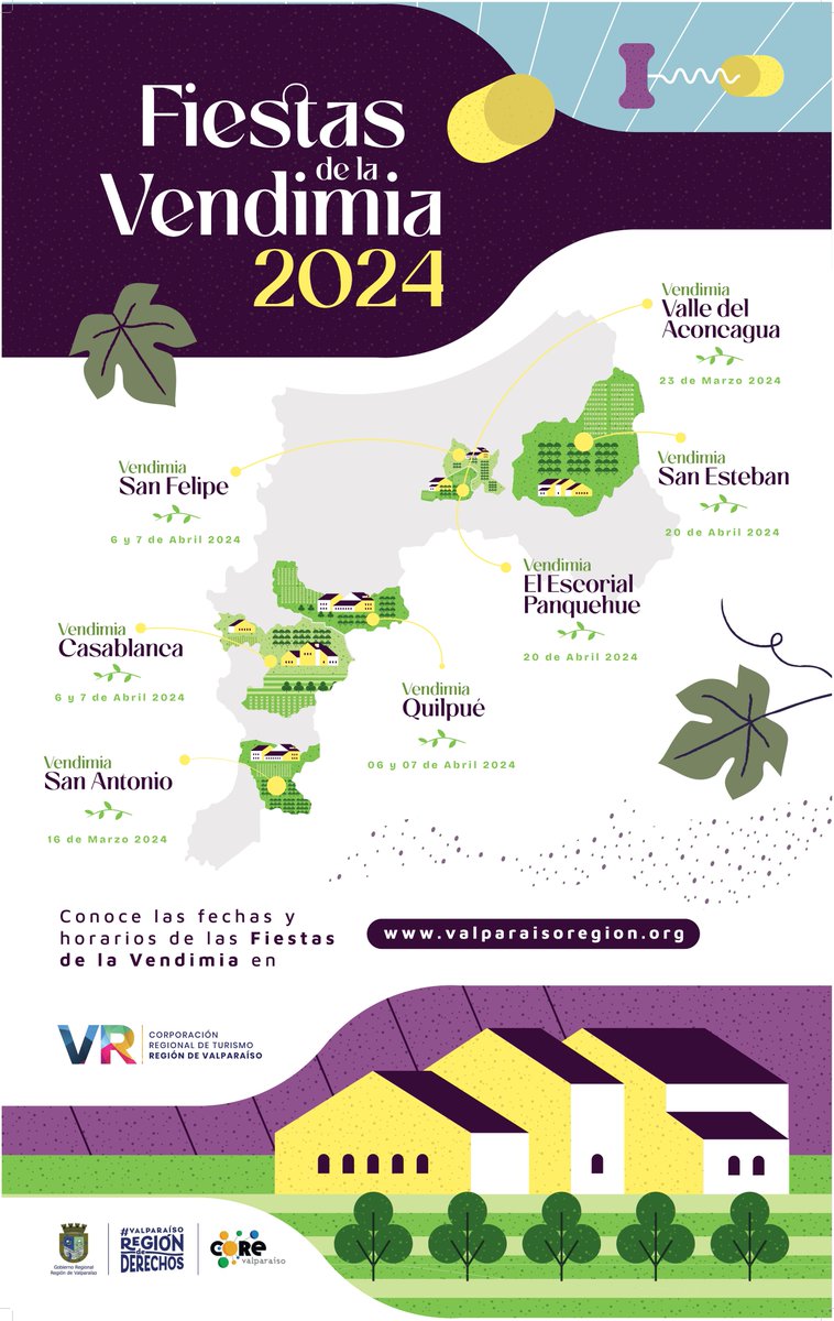 🗓️¡Agenda las fechas de las Fiestas de la Vendimia de #ValparaisoRegion! 🍷🍇