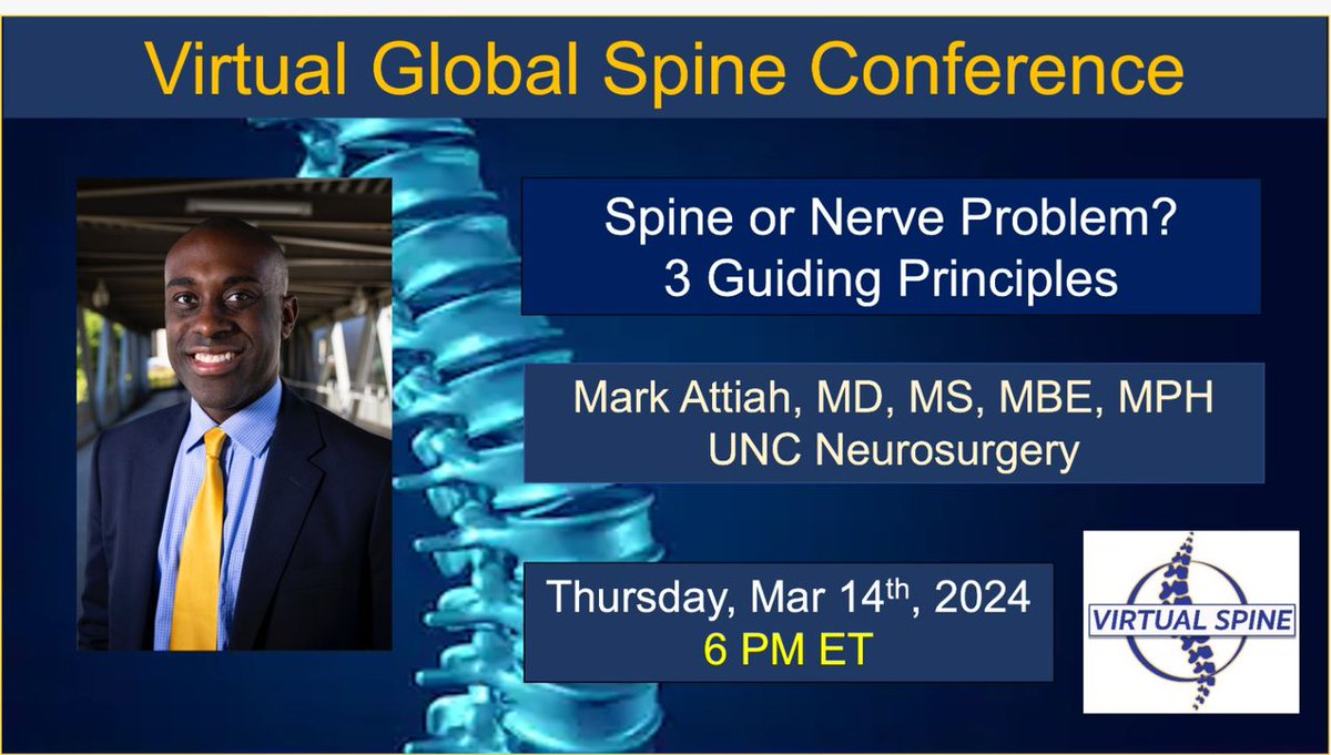 Check out our latest #YouTube upload: “Spine or Nerve Problem? 3 Guiding Principles” featuring Dr. Mark Attiah, Spine & Peripheral Nerve Surgeon. youtu.be/zby62r19pkE?si… #spine #Peripheral #Neurosurgery #neurotwitter #orthopaedic #orthotwitter