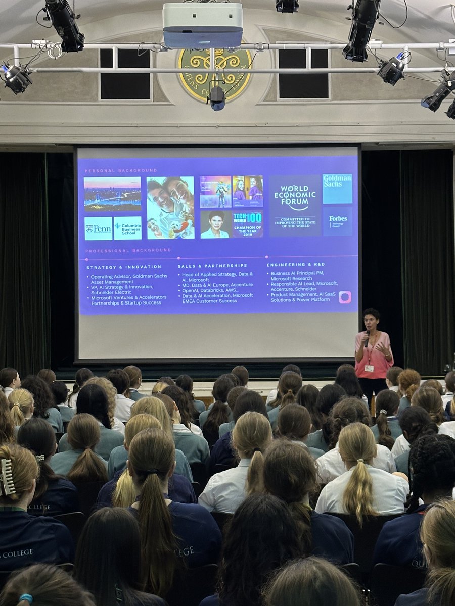 We were honoured to host <a href="/didem_un_ates/">Didem Un Ates</a>  today at Queen's for an incredibly inspirational and insightful presentation on the future of AI, and how it might impact careers and industries as pupils move into the world of work. Thank you Didem for visiting us!